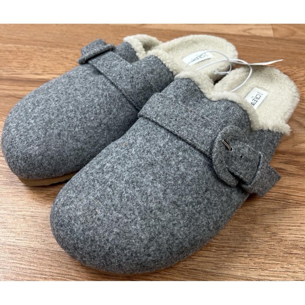 J.Crew Buckle Clog Slippers Slides in Heathered Granite Women's Size 10 NEW